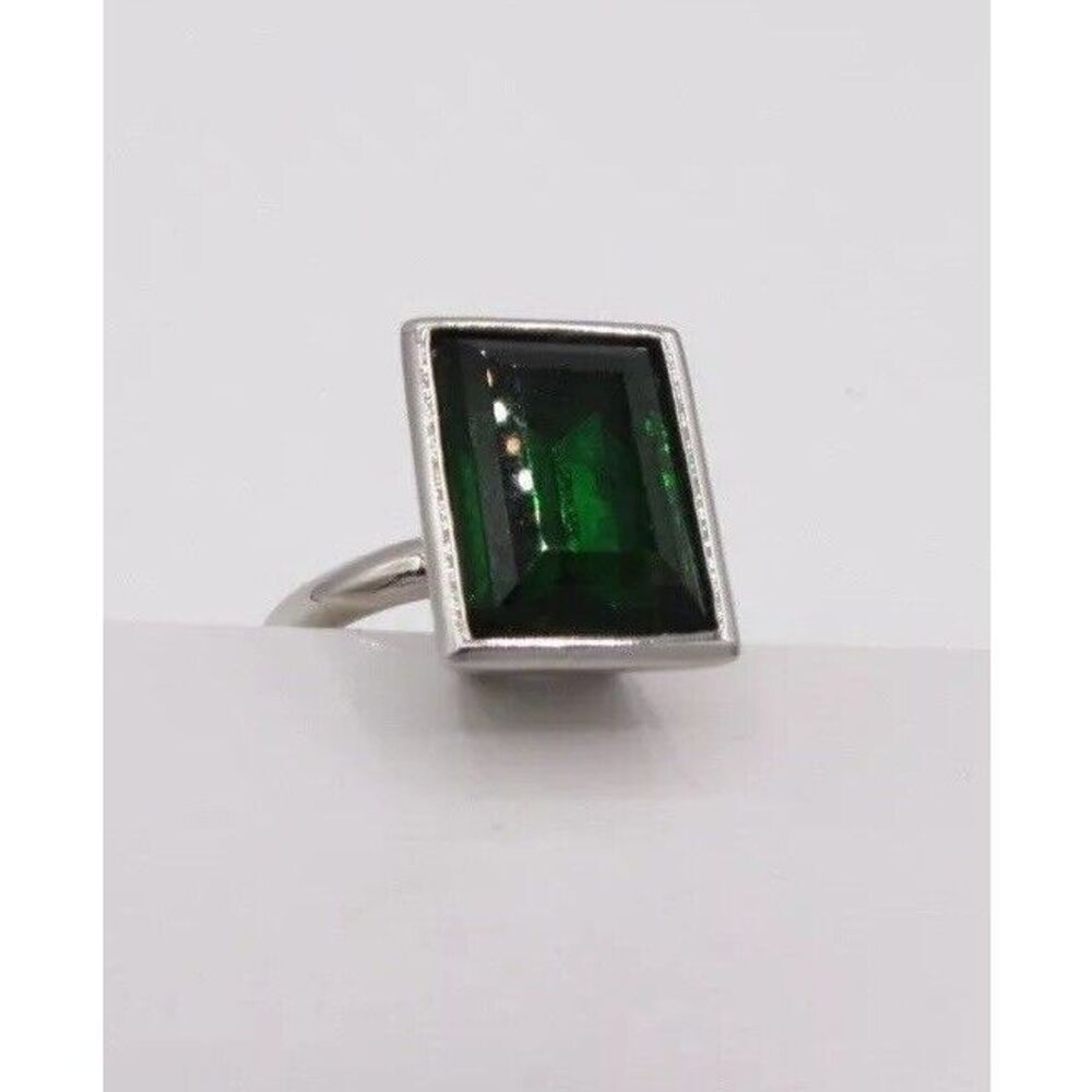 Large Cocktail Synthetic Emerald Ring Size 7